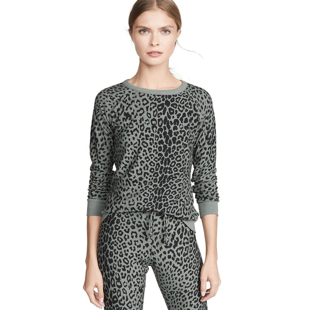 CHASER Leopard Print Knit Sweatshirt - NWT